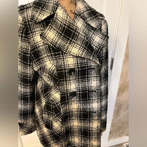 MODA Victoria’s Secret Plaid Peacoat Jacket large - Picture 5 of 7